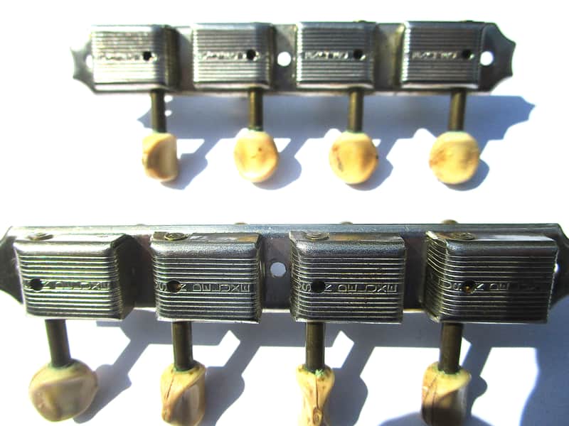Kluson Deluxe Mandolin Tuners 1950's, USA, Nickel Silver, Need Buttons image 1