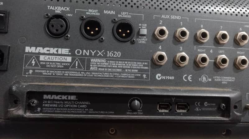 Mackie Firewire I/O Option Card for Onyx 1220 1620 1640 mixer 24-bit 96kHz image 1