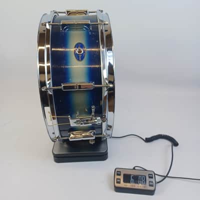 Leedy 5.5x14"Blue/Silver Duco Snare Drum 8-Lugs+3Pt 50s Slingerland SlingerLeedy image 18
