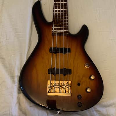 Aria MIJ custom shop AVB-MIDI-05 5-string active Jazz bass 1990s with piezo system and pitch-to-MIDI image 1
