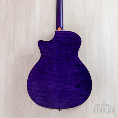 2023 Taylor Custom Grand Auditorium Acoustic Electric Guitar Trans Purple w/ Lutz Spruce + Quilted Maple image 3