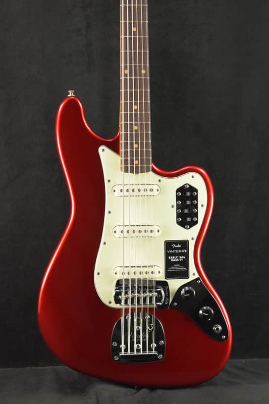 Fender Vintera III Early '60s Bass VI Candy Apple Red Rosewood Fingerboard image 1
