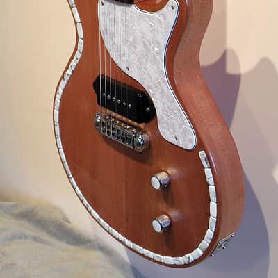 Custom Designed & Crafted Double Cutaway 1959 Les Paul Jr. Style-Matte White Howlite Stones Serial #069 2025 image 4
