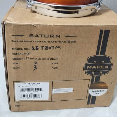 New Mapex Saturn Evolution 8x7" Exotic Sunburst Lacquer w/Chrome Hardware Drum Rack Tom Tom Maple-Walnut | NEW | WorldShip | Dealer image 1