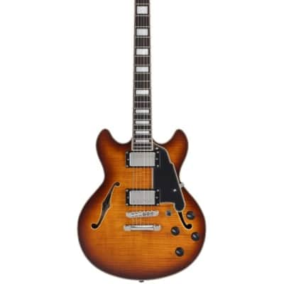 D'Angelico DAPMDCDITBNS Premier Mini DC Dark Iced Tea Burst image 1