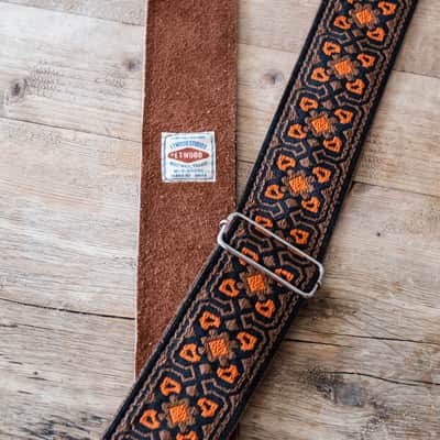 Vintage Brown & Orange 60s/70s Hippie Guitar Strap / Handmade in the UK / Case Candy image 4