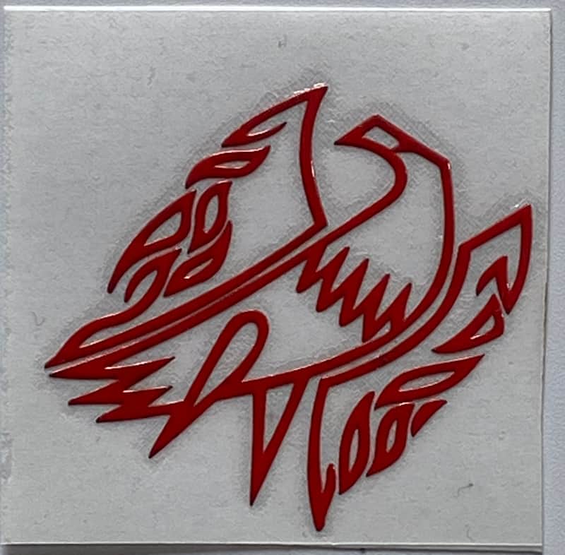 Gibson Firebird Bass Retro Logo Bird Guitar 3D Transfer Metal Sticker(Red) image 1
