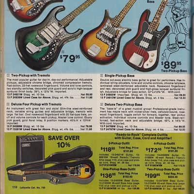 Univox Deluxe Two-Pickup Bass 1971-1975 teisco / kawai mij image 3