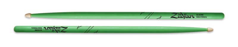 Zildjian 5A Acorn Neon Green image 1