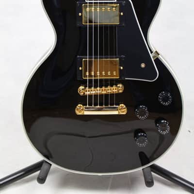 Epiphone Inspired By Gibson Custom Shop Les Paul Custom Electric Guitar, Ebony w/ Case image 2