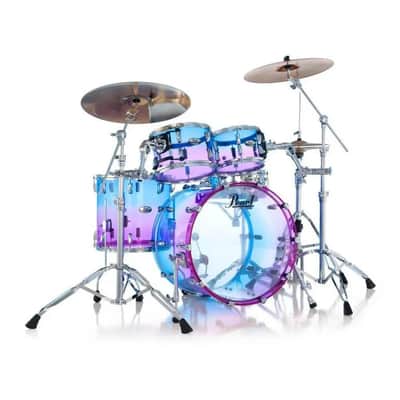 Pearl Crystal Beat Limited Edition 4pc Acrylic Drum Set Cotton Candy Fade image 2