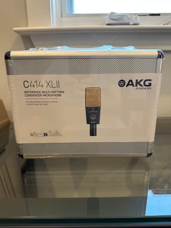 Brand New AKG C414 XLII Large Diaphragm Multipattern Condenser Microphone - Black/Gold image 1