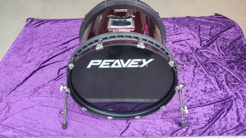 Peavey bass drum Radial PRO 501 22" * strong loud tone * double-braced hardware * fine wine red metallic finish*rare/hard to find... image 1