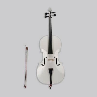 4/4 Wood Cello Bag Bow Rosin Bridge 2020s - White image 19