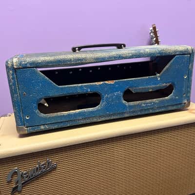 Fender Head Cab Bassman Amp  1961, 62,63  - Blonde / Smurf Blue image 5