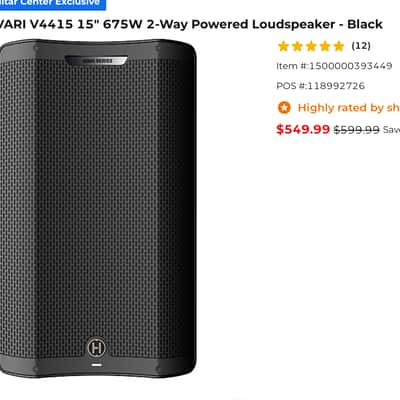 HARBINGER VARI Live 4400 Series V4415 15" Speaker (UNOPENED) image 11