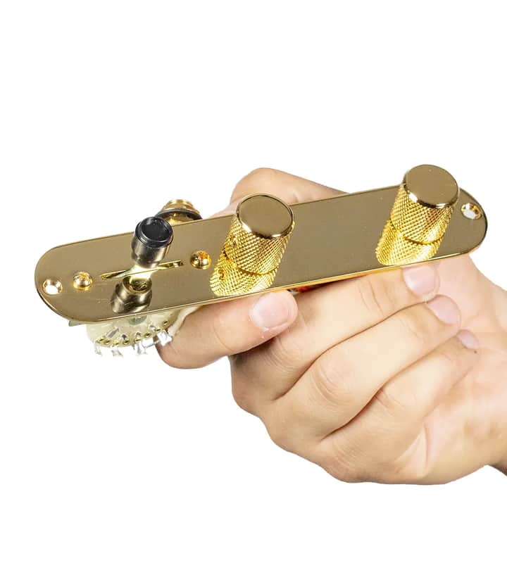 920D Custom 920D Custom T3W-G Upgraded Replacement 3 Way Control Plate for Tele Style Guitar, Gold image 1