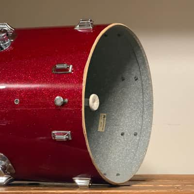 1970's Rogers 18" Red Sparkle 9/72 Floor Tom 16x18 Glass Glitter image 12