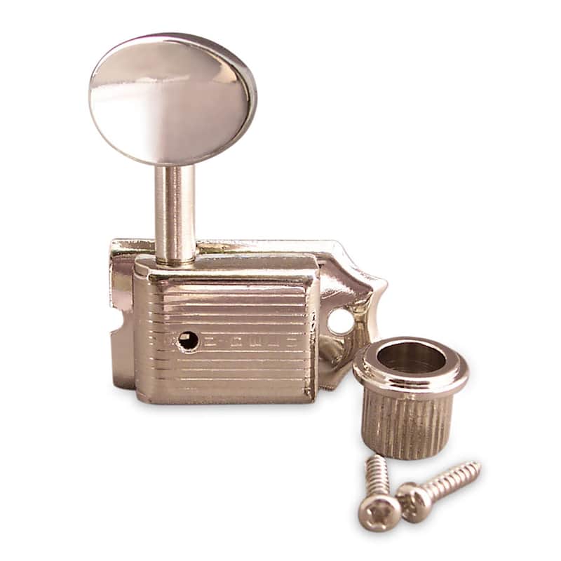 Kluson Traditional 6-in-Line Nickel Tuners, Single Line Right Hand Nickel image 1