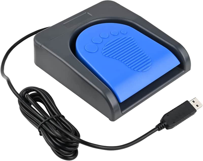 USB Single Foot Pedal Switch Control One Key Footswitch Program Customized Computer Keyboard Mouse Game Action HID (Blue Pedal) image 1