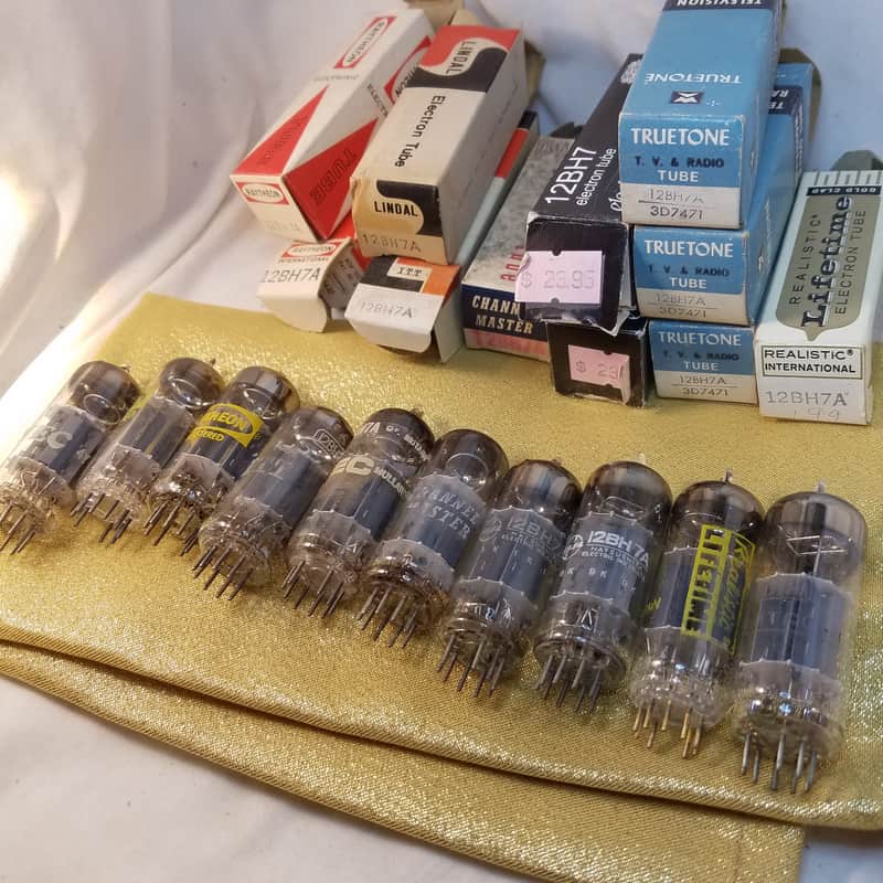 Matsushita etc. Matched Pair (2) 12BH7A tNOS AT1000 TESTED Vacuum Tubes Japan Russia 12BH7 dual triode 1959-1976 image 1