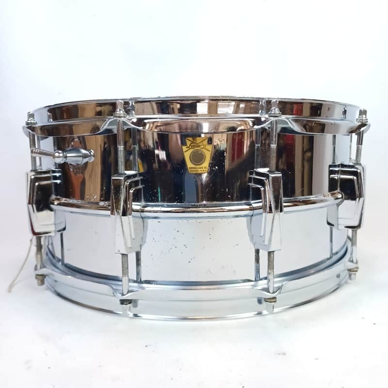 Ludwig PRE-SERIAL #402 Supraphonic 6.5x14"Snare Drum Keystone Badge Red Felt 60s image 1