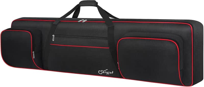 88 Key Keyboard Case Soft (Size: 53.5"x13.8"x6.8"), Padded Piano Case with Handle and Adjustable Shoulder Straps, Keyboard Gig Bag with 3 Pockets for Music Sheet Stand, Sustain Pedals, Cables image 1