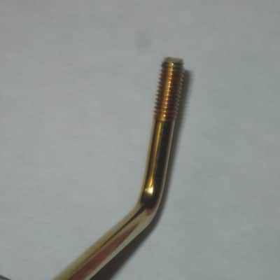 very lightly used Squier Gold Trem Bar with Black Tip, 6mm large threads (metric 6M, IMPORT) (for Squier Affinity and Classic Vibe Strat that use 6mm large thread trem bar - can be for other brand model guitars) 2000-2020 (NOT for USA or MIM Strats) RIGHT image 21
