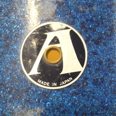 Tama "A" 12x8"Tom Drum Blue Sparkle Vintage 60s Star/Hoshino 6Ply Mahog Stencil image 2