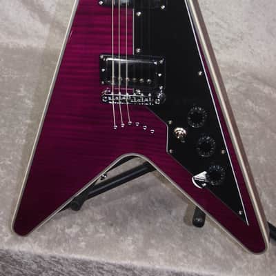 NEW! Schecter V-1 Custom 254 electric guitar in trans purple finish image 4