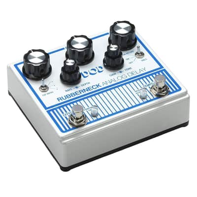 DigiTech DOD-RUBBERNECK Analog Delay Pedal with Double Concentric Knobs, Double Footswitches and Remote Footswitch Control (White) image 3
