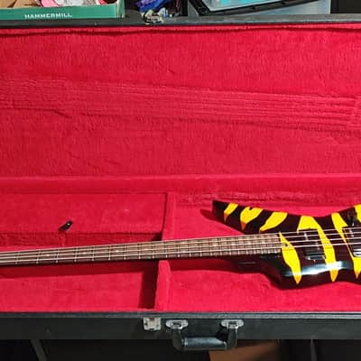 1980s Aria Pro II ZZB Deluxe Tiger Zebra Stripe MIJ Matsumoku Japan Vintage Bass image 3