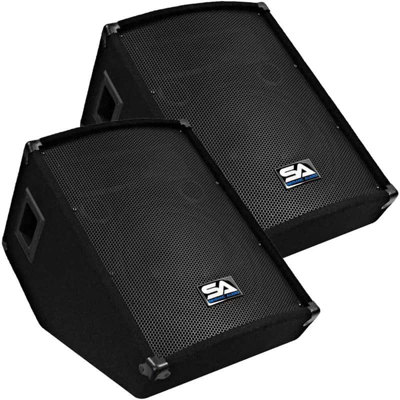 Seismic Audio SA-12M Passive 1x12" 150w Floor Monitor Wedge Speakers (Pair) image 1