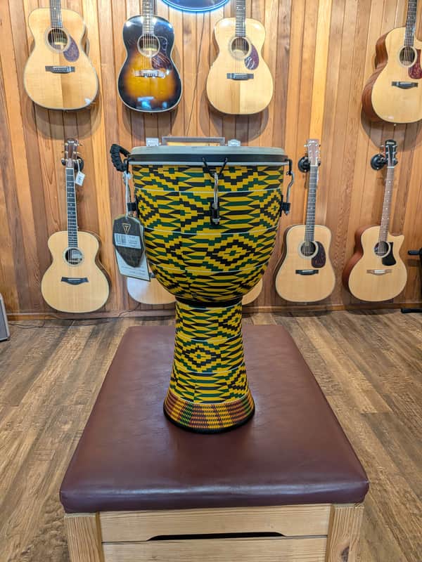 Tycoon TFJ-10 Key Tuned 10" Fiberglass Djembe - Kente Finish image 1