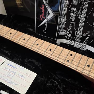 Fender Lacewood Stratocaster Custom Shop NAMM UK Showcase Tour American USA Orange Strat Turned Aluminum Aluminium Pick Guard 1 of 1 Electric Guitar image 15