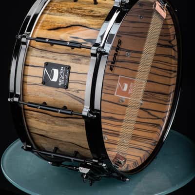 Seven Six Drum Company 7x14 Black and White Ebony Custom Snare Drum 2022 B+W Ebony High Gloss image 2