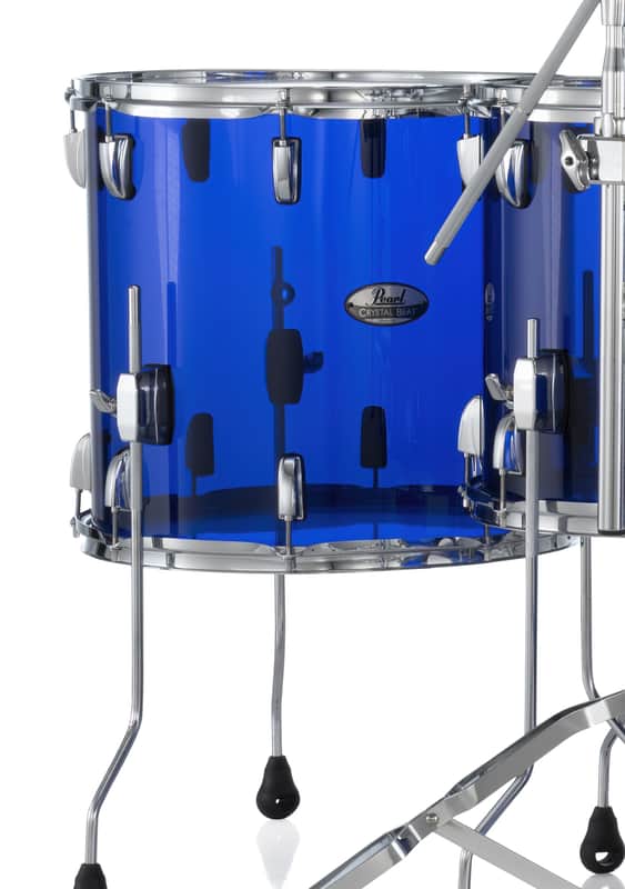 Pearl *Pre-Order* Crystal Beat 16x15" Blue Sapphire Floor Tom Acrylic Drum w/Legs | NEW | Special Order | Authorized Dealer image 1