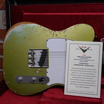 Fender Custom Shop S6 1966 Telecaster Heavy Relic #40 Summer Event Special Run in Super Aged Sage Green Metallic finish made in 2026 w/OHSC image 13