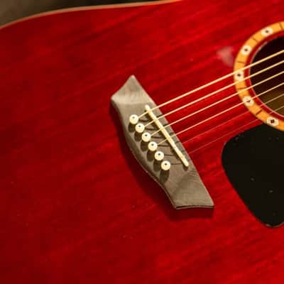 Washburn WD100DLTWRK-U Dreadnought Wine Red Acoustic Guitar with Gigbag image 5