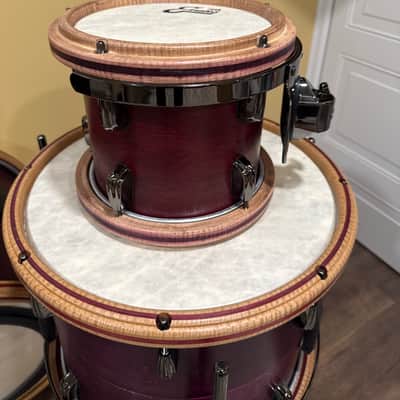 Unbranded Custom built partial nesting 2020 - "Purple Heart" eggplant stain, satin polyurethane and and hand rubbed wax finish image 4