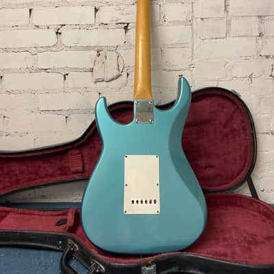 Vintage Palmer Strat Style Electric Guitar Metallic Blue w/ Hard Case Fresh Setup image 5
