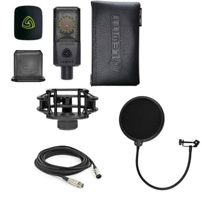 Lewitt LCT 440 PURE Condenser Microphone with Gator RI-POPFILTER Rok-It Single Layer Microphone Pop Filter and 10 foot XLR Cable image 1