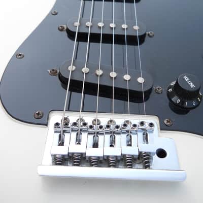 1980's C.F. Martin Stinger SSX Stratocaster, 6 String, White/Black, Nice Shape image 6
