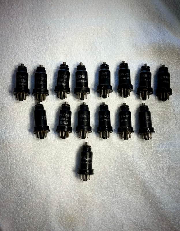 Ken-Rad 12C8 Vacuum Tube set of (15) Circa-1960s-Metal image 1