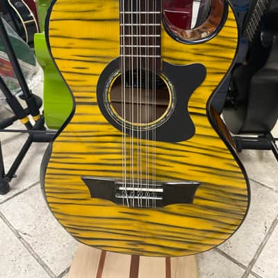 Bajo quinto hand made 2021 Yellow w/natural stripes image 2