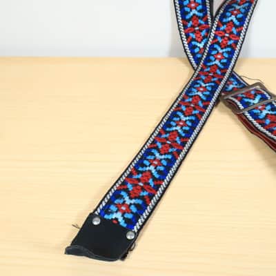 Vintage Ace Embroidered Guitar Strap Red White Blue Strap Clapton Hendrix image 11