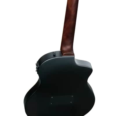 Ortega RTPSTD-SBK-L - Left-Handed Standard Thinline Crossover Electric Nylon String Guitar - TourPlayer Series image 9