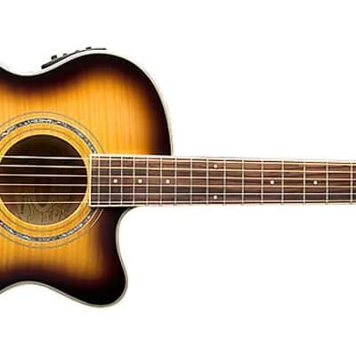 Washburn EA15ATB Festival Series Mini Jumbo Cutaway Body Flame Maple Top Mahogany Neck 6-String Acoustic-Electric Guitar image 5