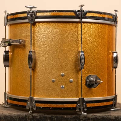 Vintage Camco 14x20 Gold Sparkle Tuxedo Bass Drum image 3