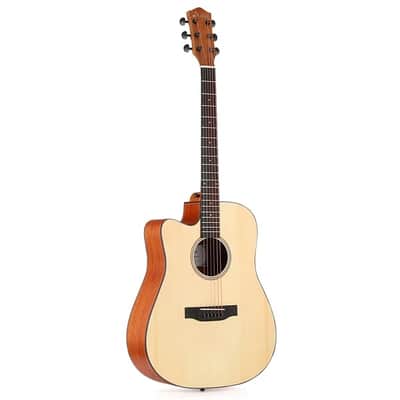 Left Handed Acoustic Guitar Cutaway 41 Inch Full Size Guitar Set image 4
